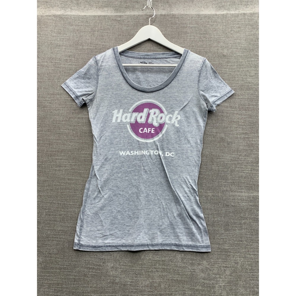 Hard Rock Cafe Washington DC T Shirt Womens Medium Heather Gray Graphic Classic